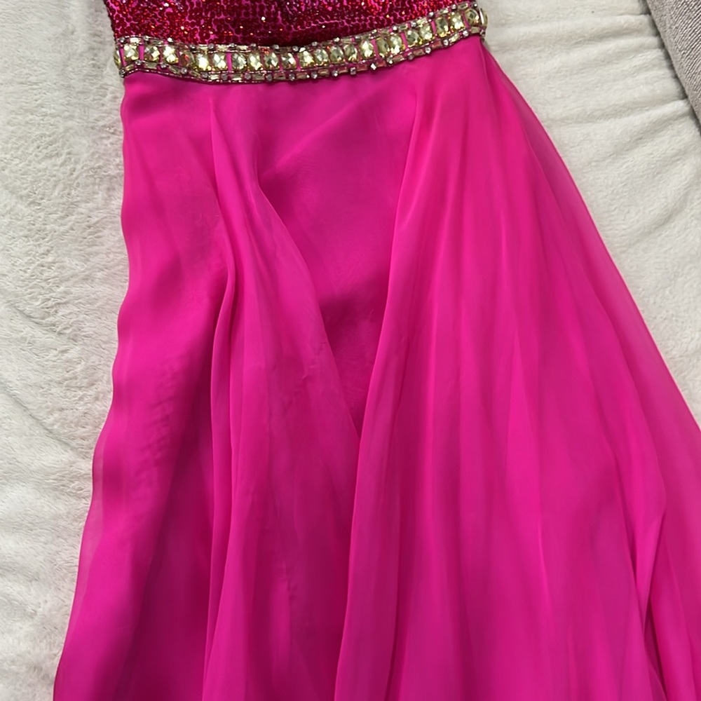 Sherri Hill Strapless Pink and Gold Dress - Picture 4 of 4